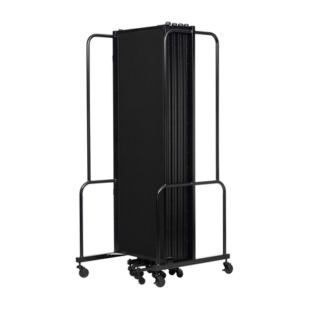 National Public Seating NPS Room Divider, 6' Height, 9 Sections, Black RDB6-9PT10